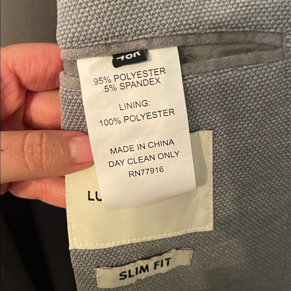 Lucky Brand Men’s 46R Slim Fit Classic Gray Sport Coat - Picture 6 of 7